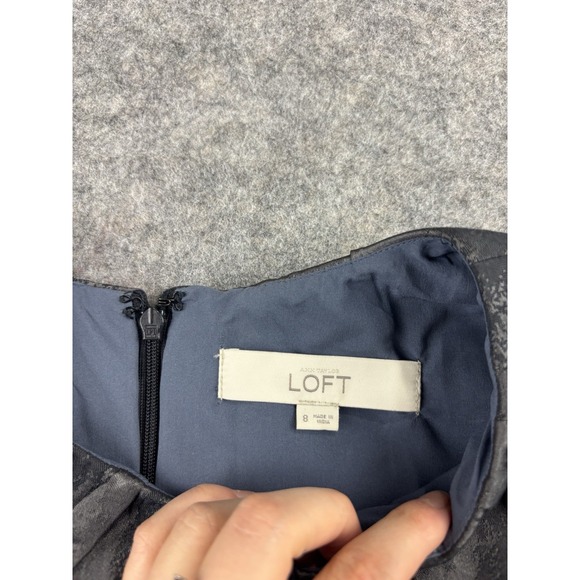 Ann Taylor Loft Woman's Short Sleeves Sheath Dress Metallic Crew Neck Size 8 - Picture 6 of 8